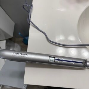 John Frieda Silver Ceramic Hair Straightener with Digital Display